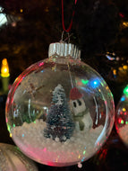 Winter Ghost with Red Beanie & Green Scarf Ornament